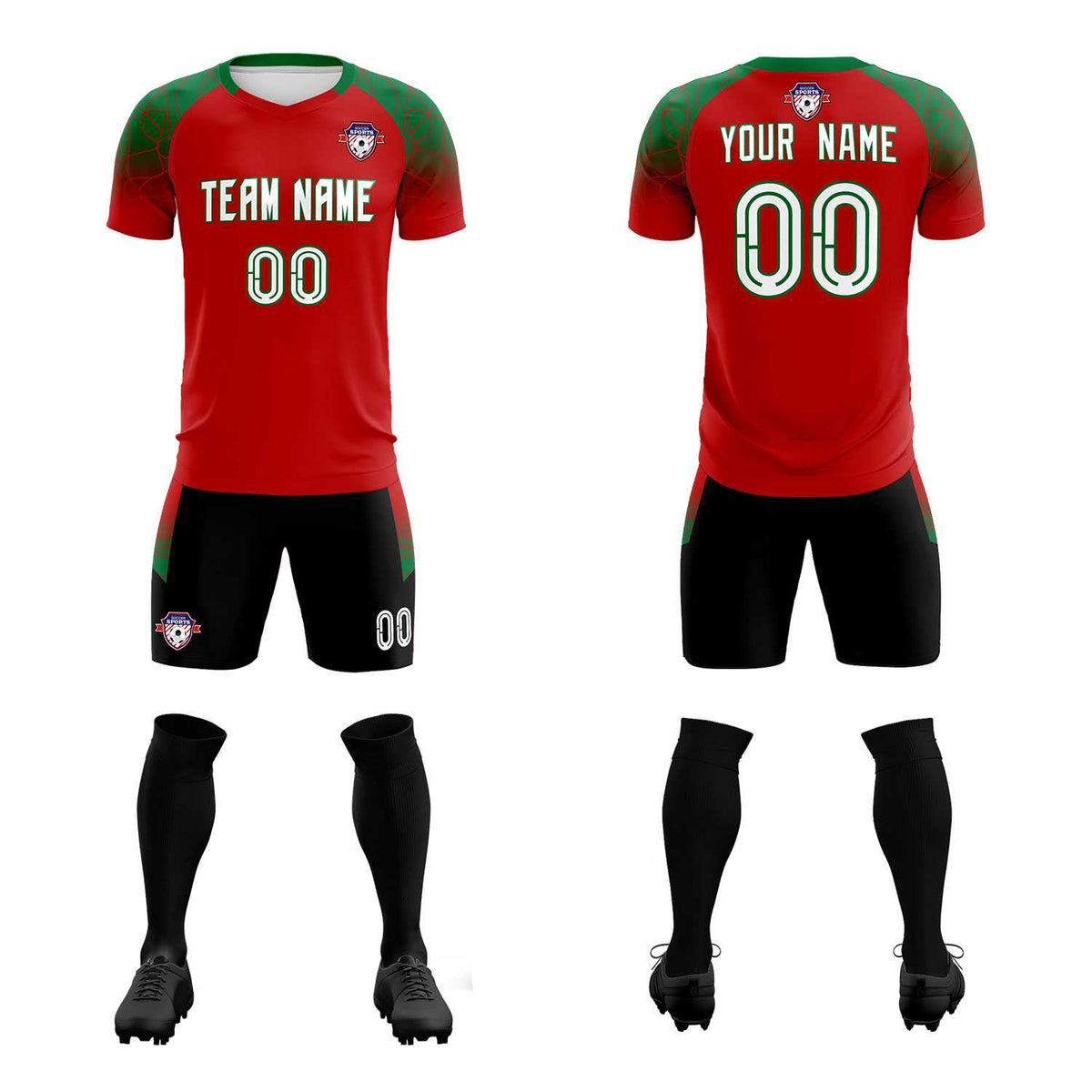 Custom Red Classic Football Training Kit Jersey For Adults/Kids