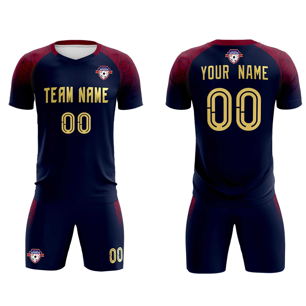 Custom Navy Classic Football Training Kit Jersey For Adults/Kids
