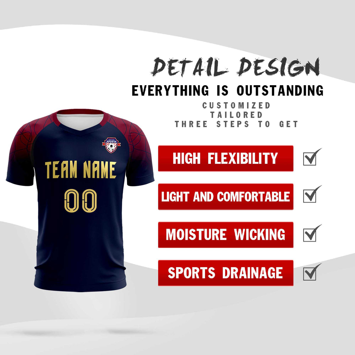 Custom Navy Classic Football Training Kit Jersey For Adults/Kids