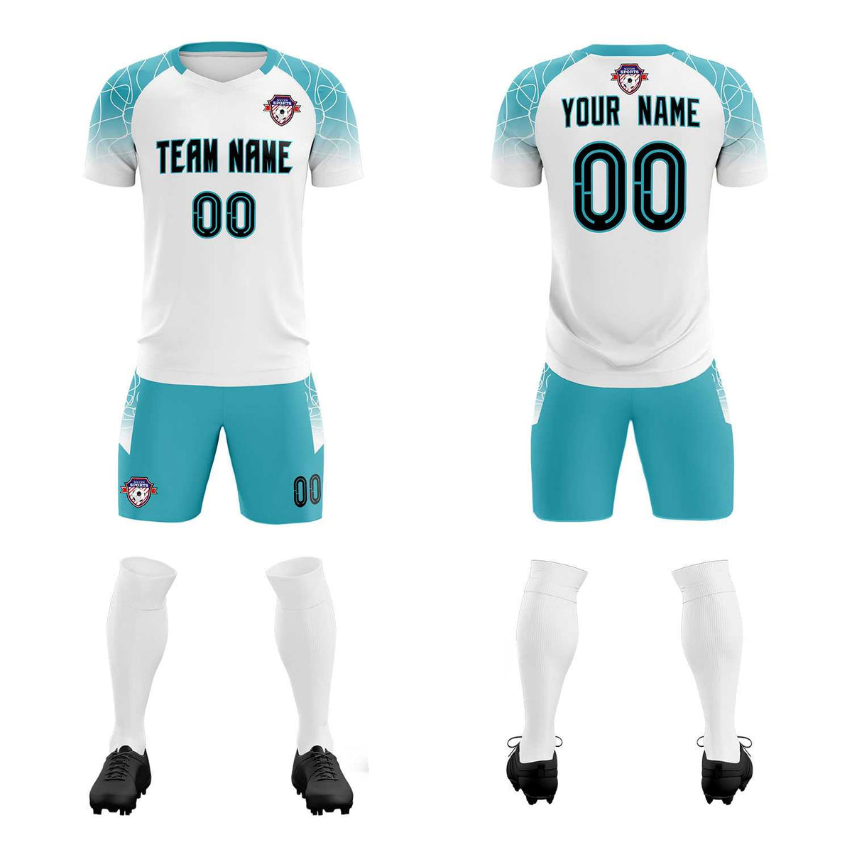 Custom White Classic Football Training Kit Jersey For Adults/Kids