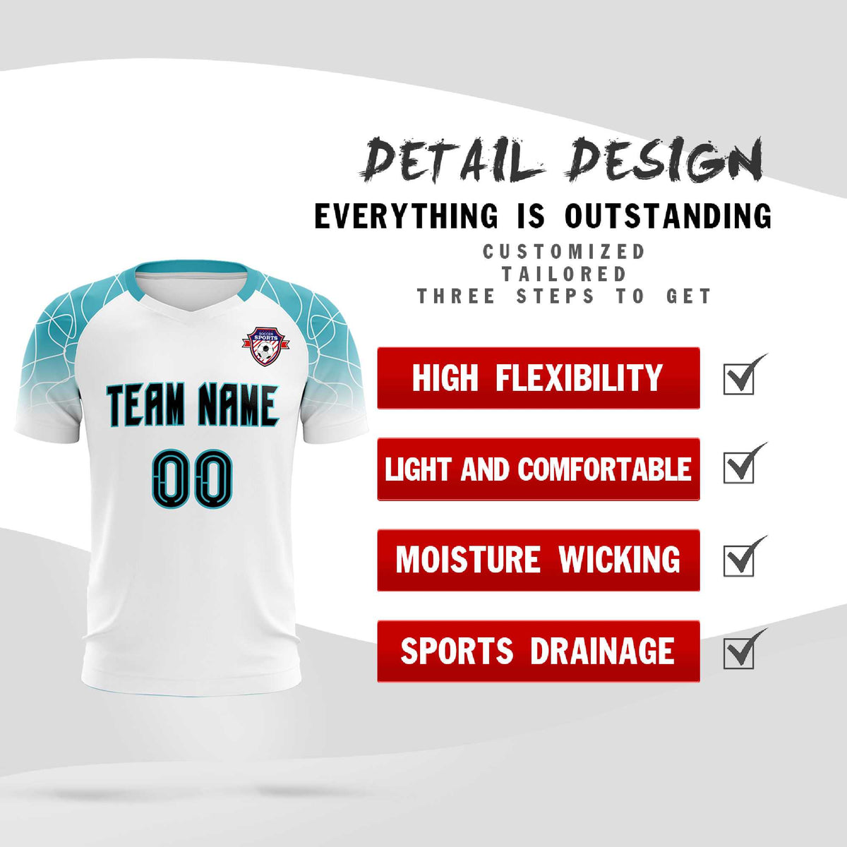 Custom White Classic Football Training Kit Jersey For Adults/Kids