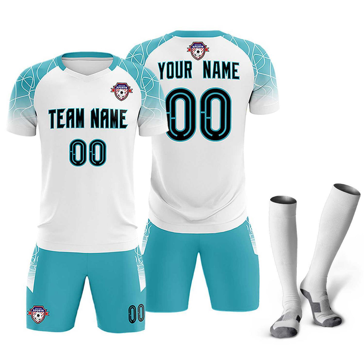 Custom White Classic Football Training Kit Jersey For Adults/Kids