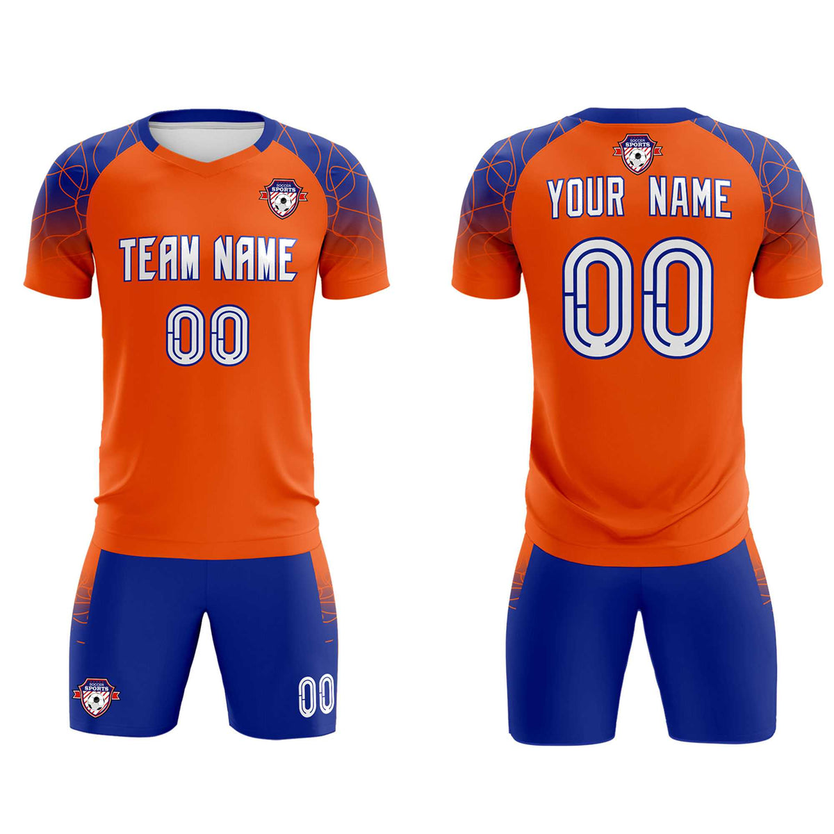 Custom Orange Classic Football Training Kit Jersey For Adults/Kids
