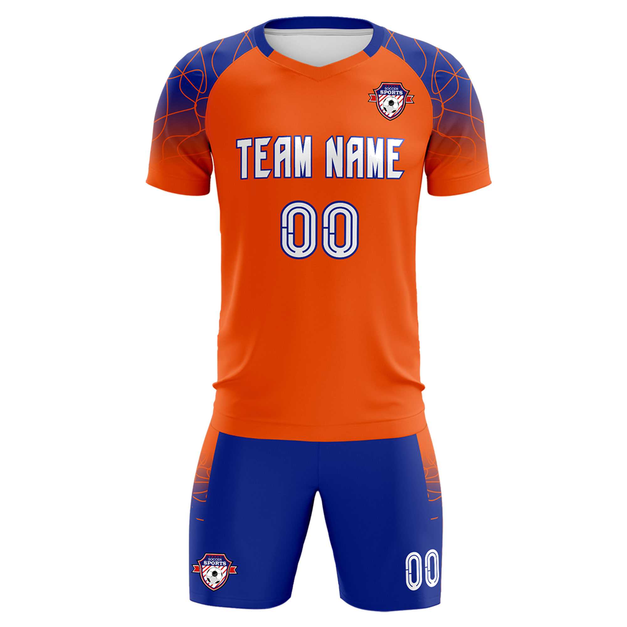 Custom Orange Classic Football Training Kit Jersey For Adults/Kids