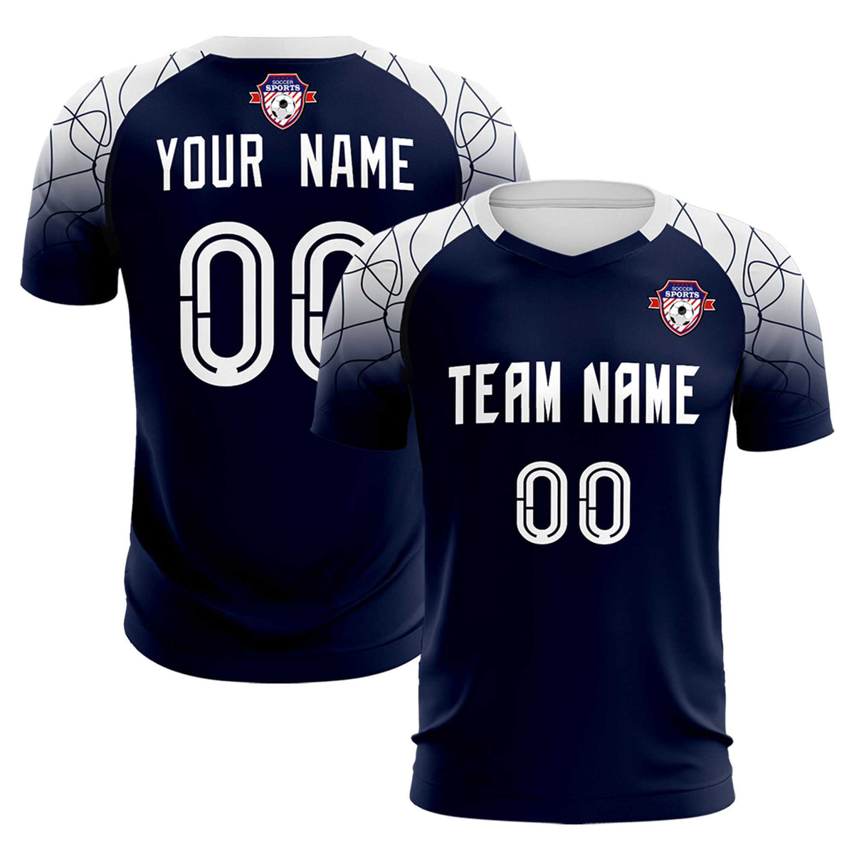 Custom Navy Classic Football Training Kit Jersey For Adults/Kids
