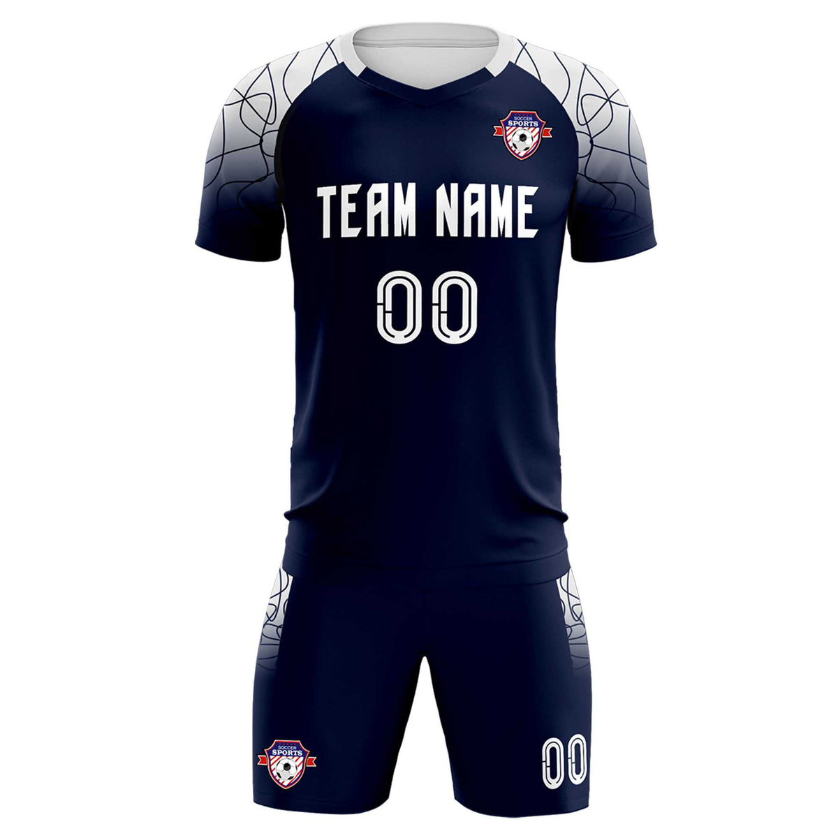 Custom Navy Classic Football Training Kit Jersey For Adults/Kids