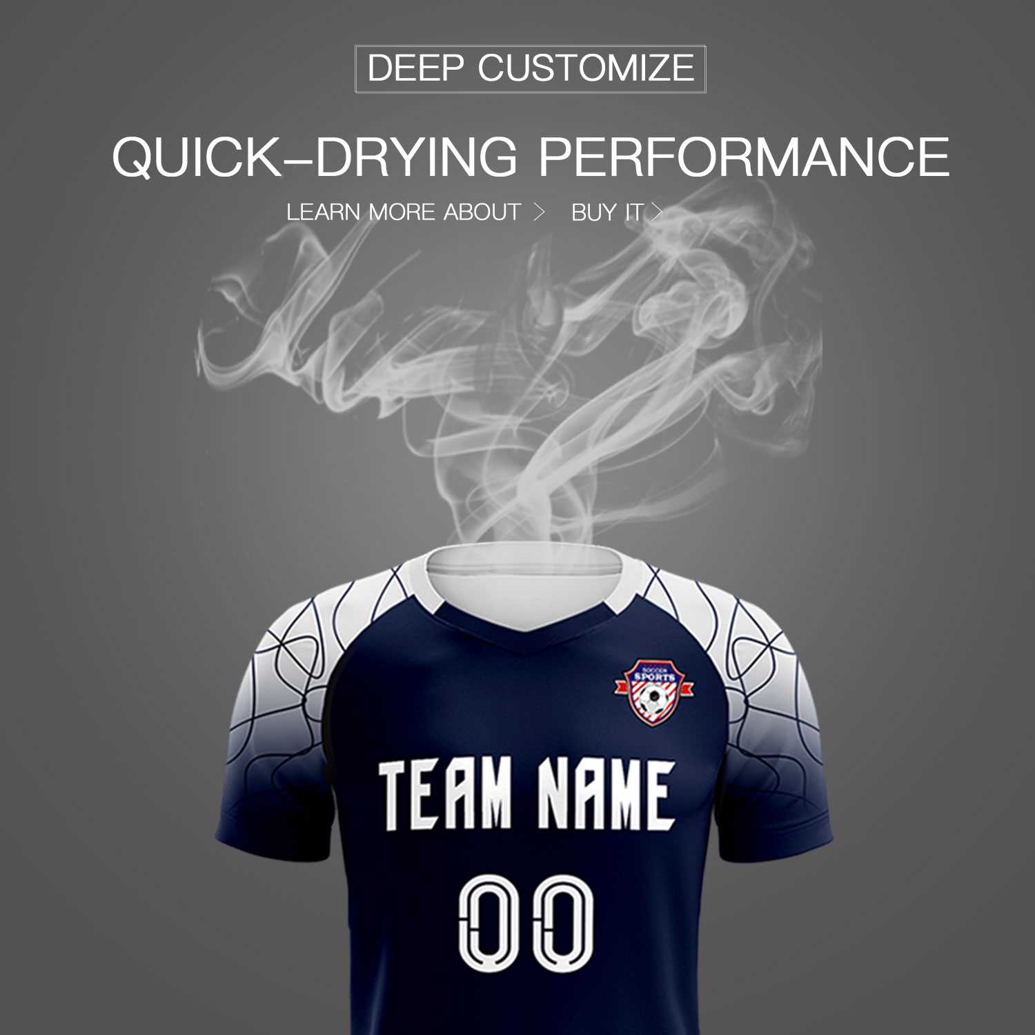 Custom Navy Classic Football Training Kit Jersey For Adults/Kids