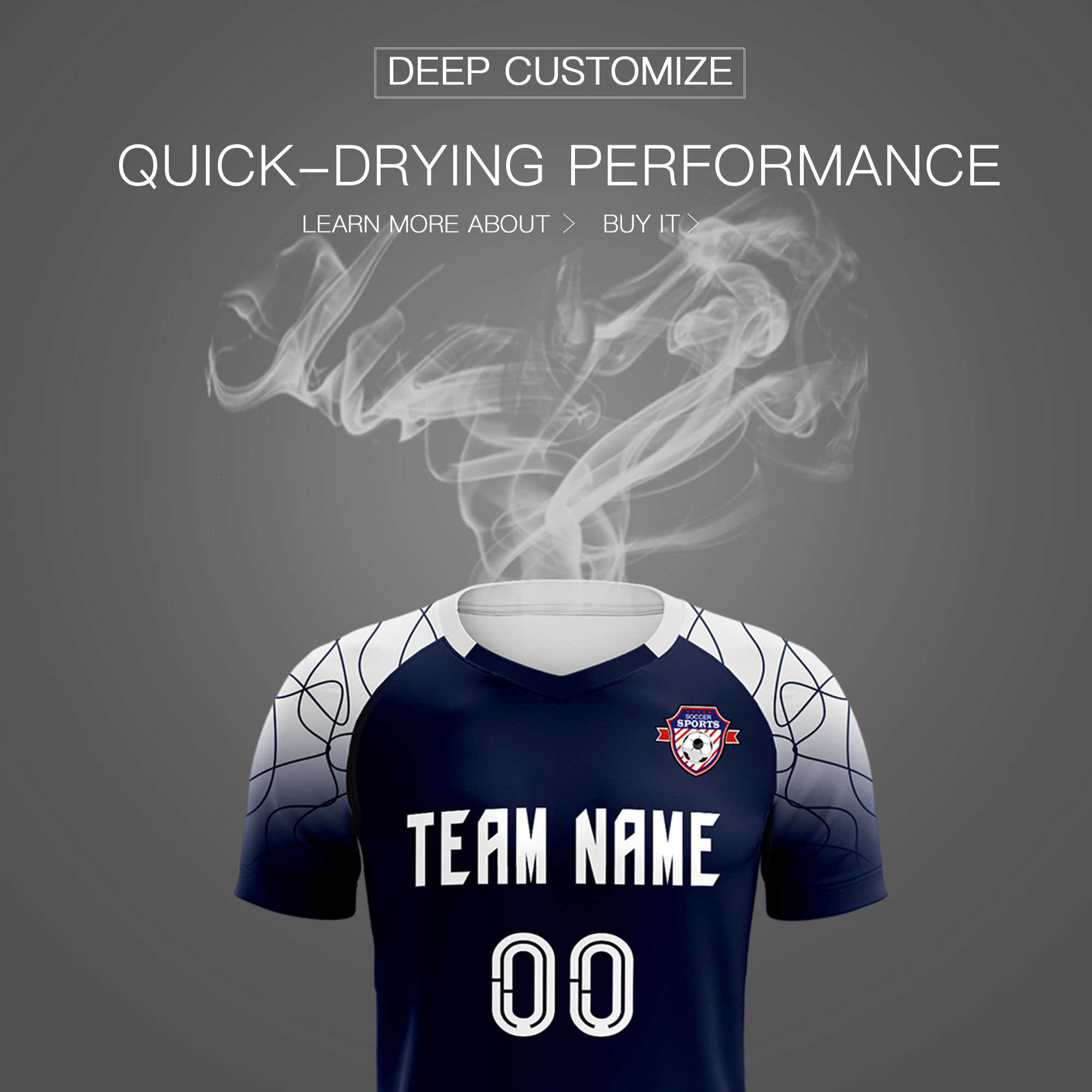Custom Navy Classic Football Training Kit Jersey For Adults/Kids