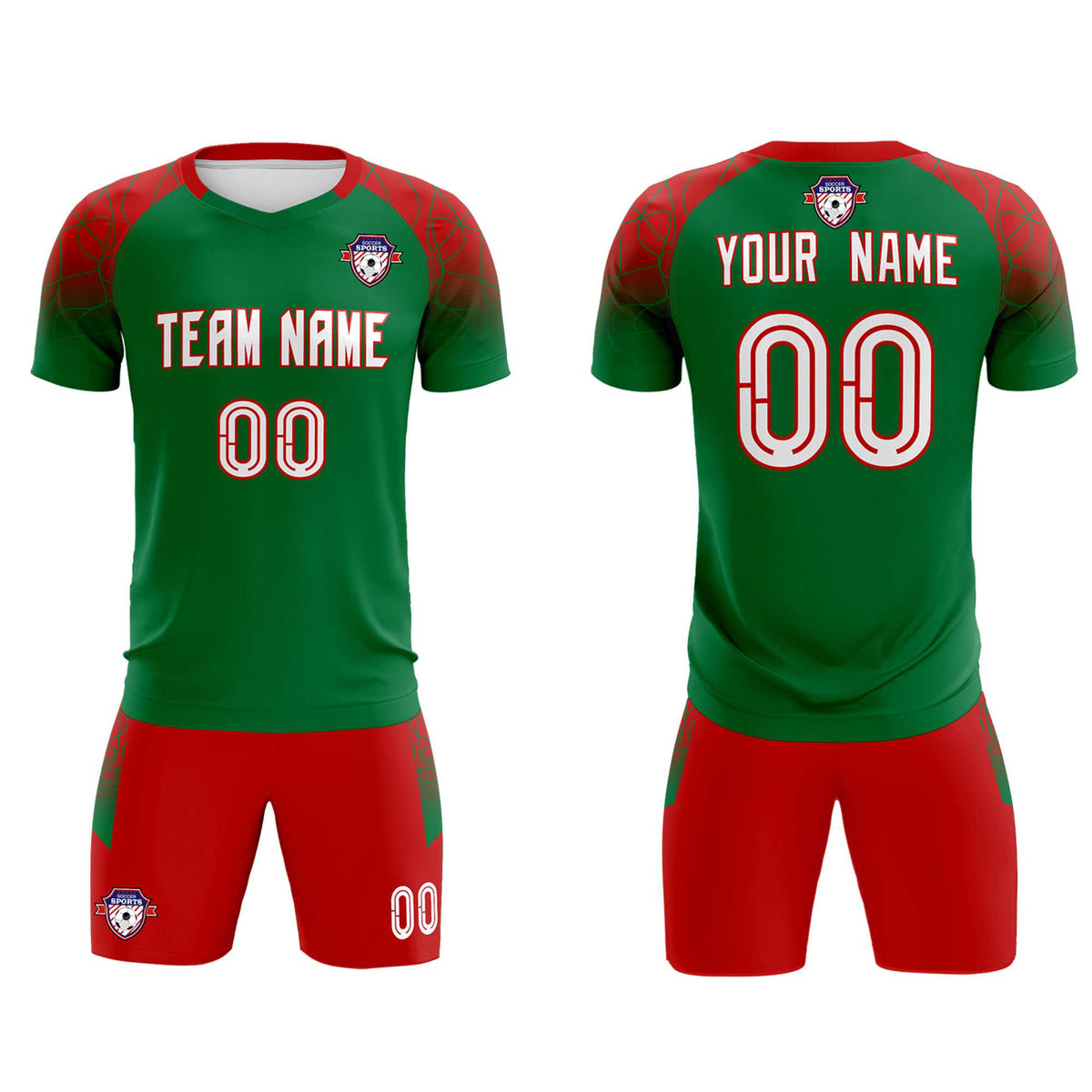 Custom Kelly Green Classic Football Training Kit Jersey For Adults/Kids