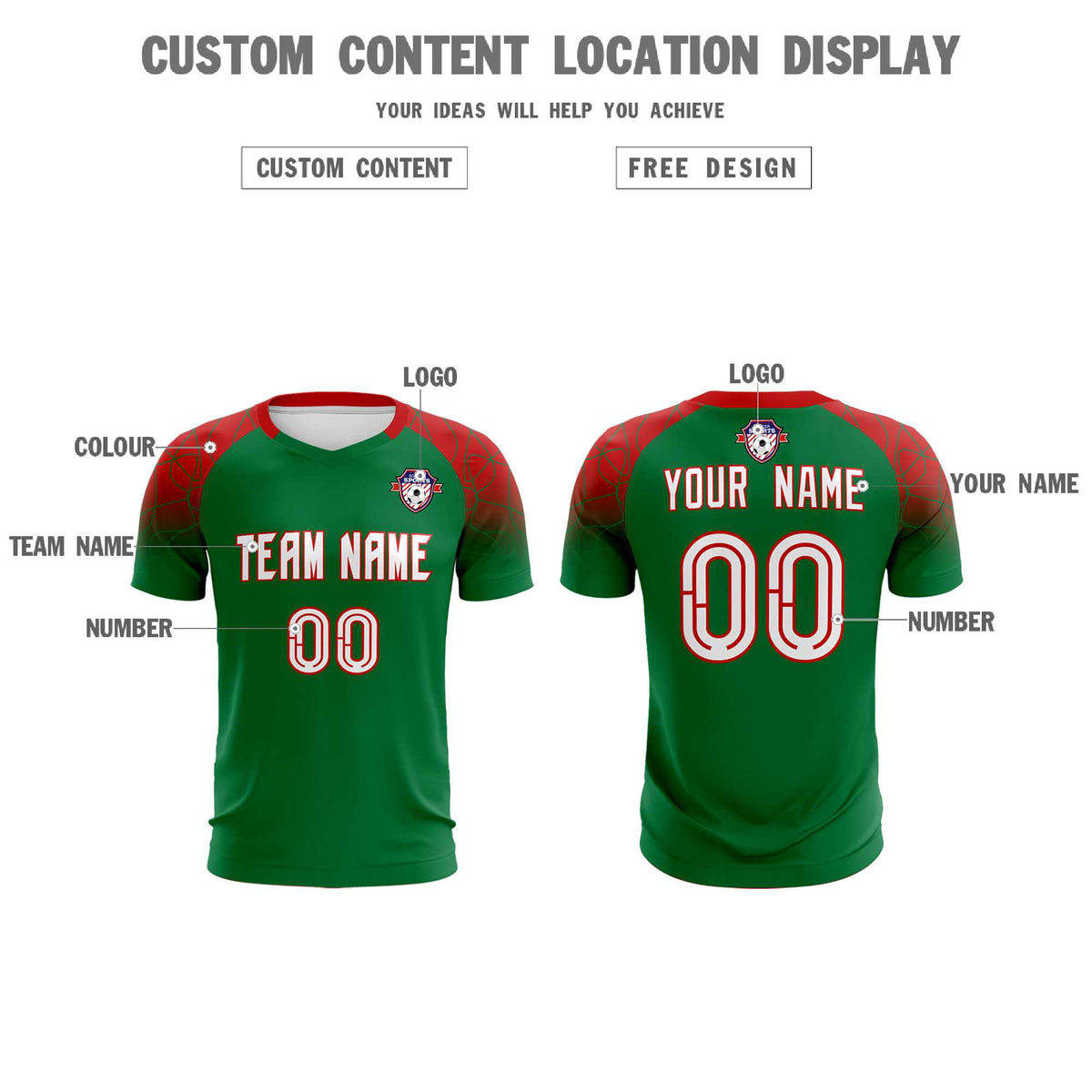 Custom Kelly Green Classic Football Training Kit Jersey For Adults/Kids