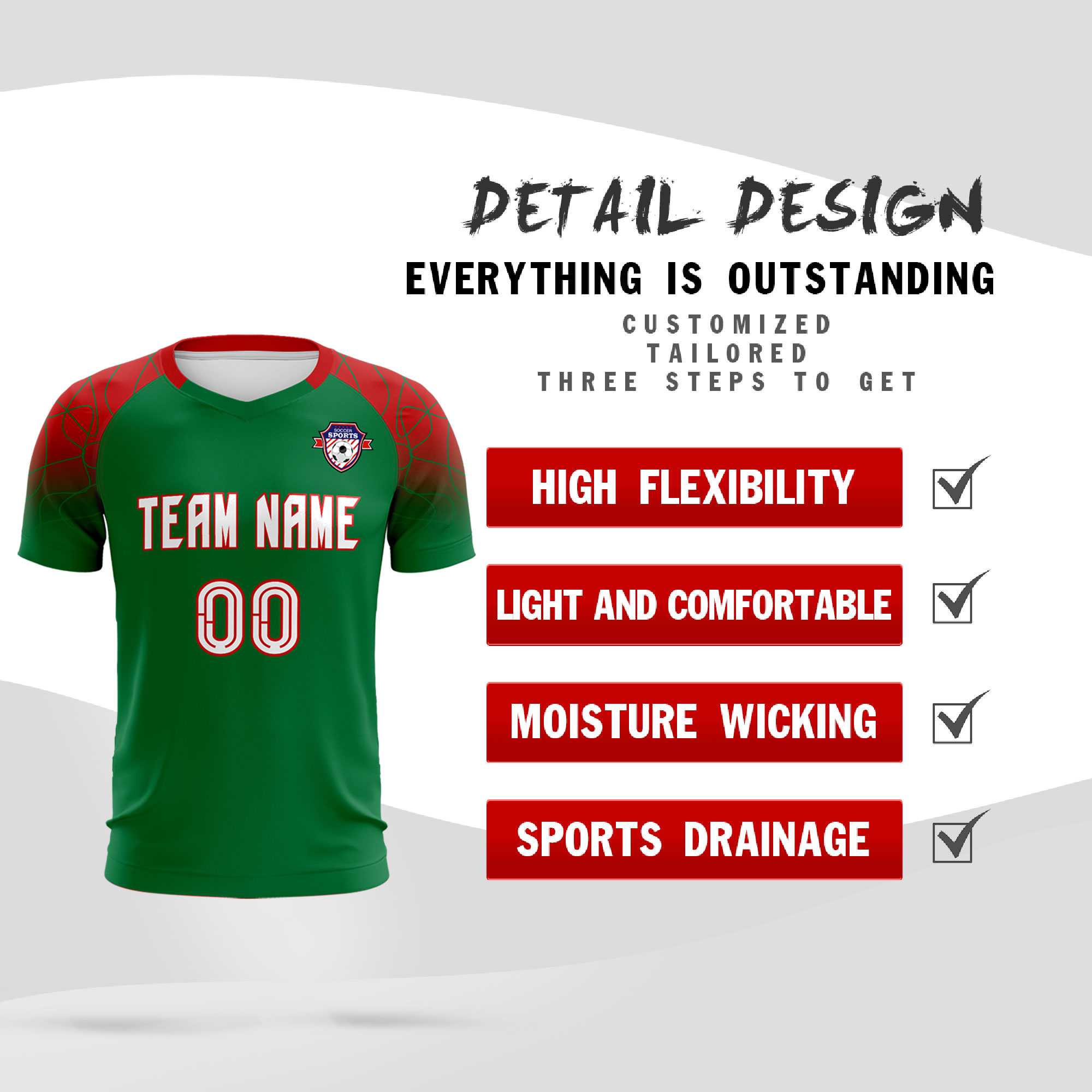 Custom Kelly Green Classic Football Training Kit Jersey For Adults/Kids