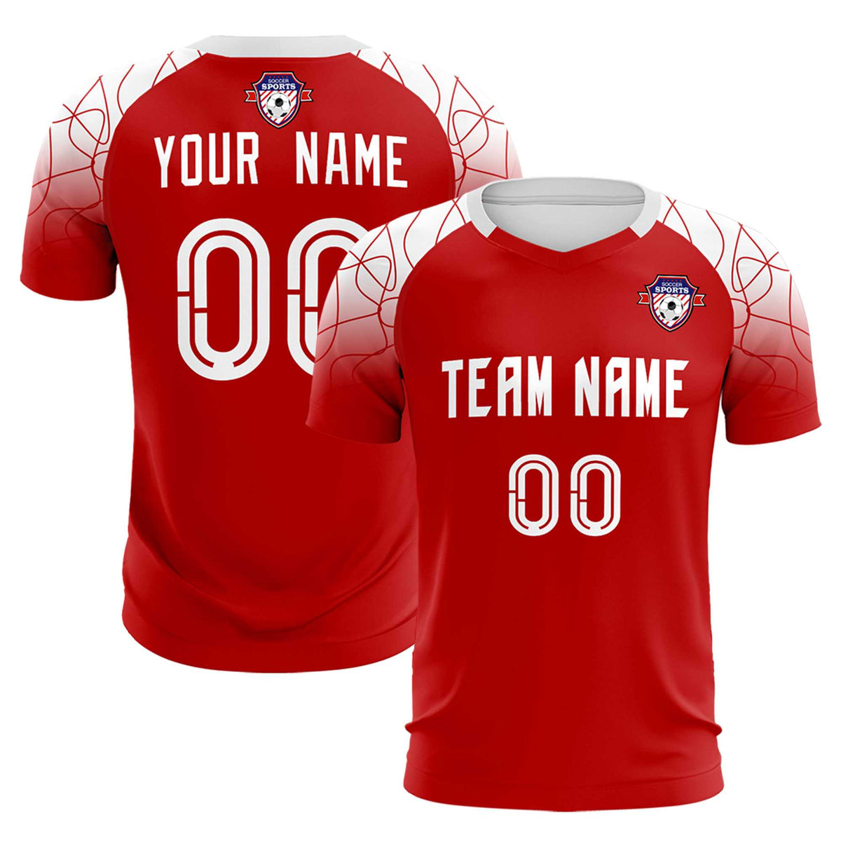 Custom Red Classic Football Training Kit Jersey For Adults/Kids