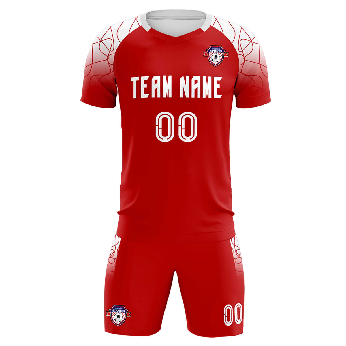 Custom Red Classic Football Training Kit Jersey For Adults/Kids