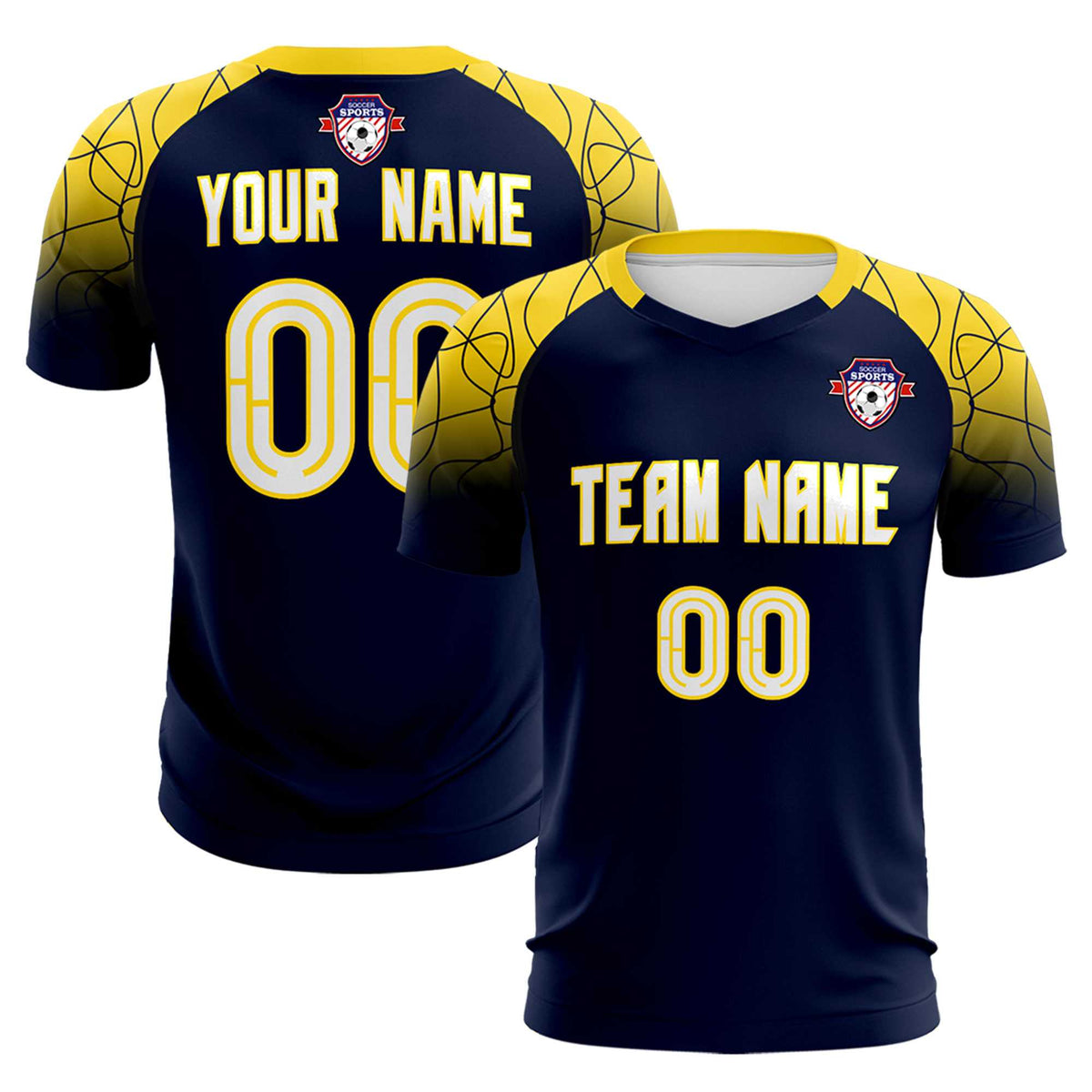 Custom Navy Classic Football Training Kit Jersey For Adults/Kids