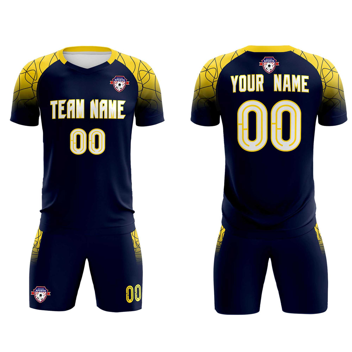 Custom Navy Classic Football Training Kit Jersey For Adults/Kids