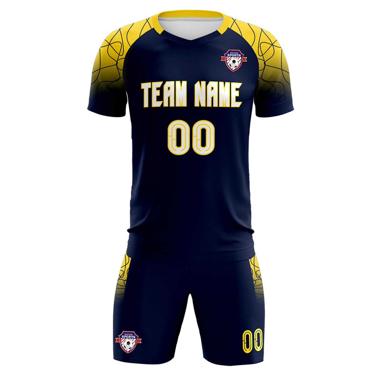 Custom Navy Classic Football Training Kit Jersey For Adults/Kids