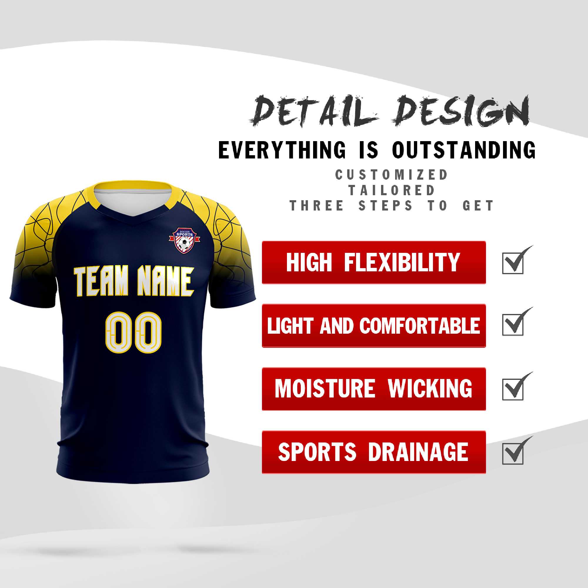 Custom Navy Classic Football Training Kit Jersey For Adults/Kids