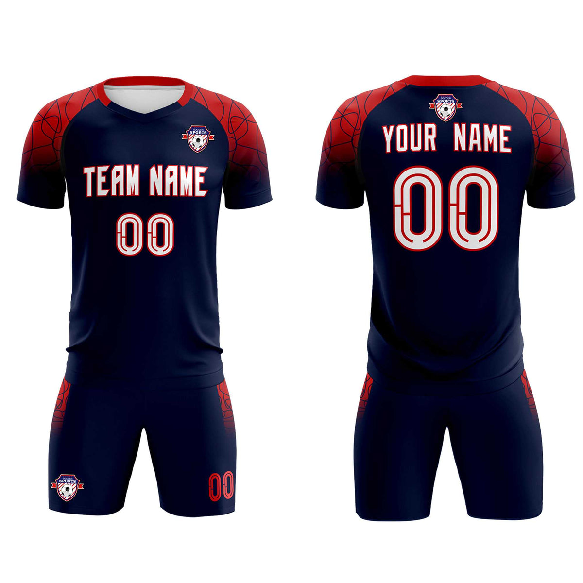 Custom Navy Classic Football Training Kit Jersey For Adults/Kids