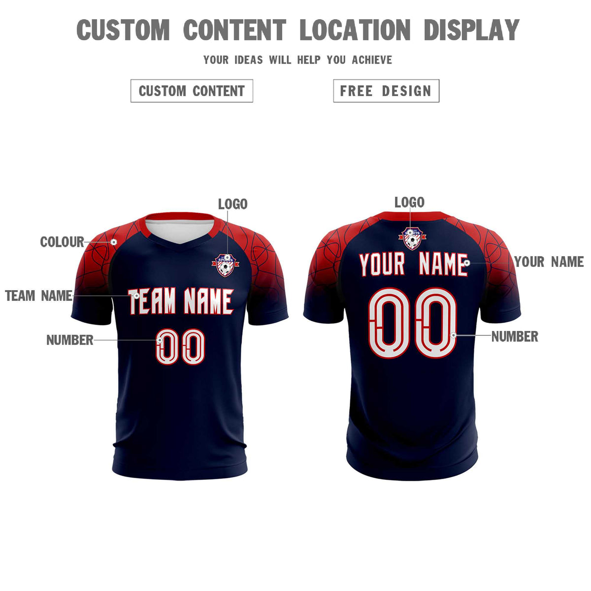 Custom Navy Classic Football Training Kit Jersey For Adults/Kids