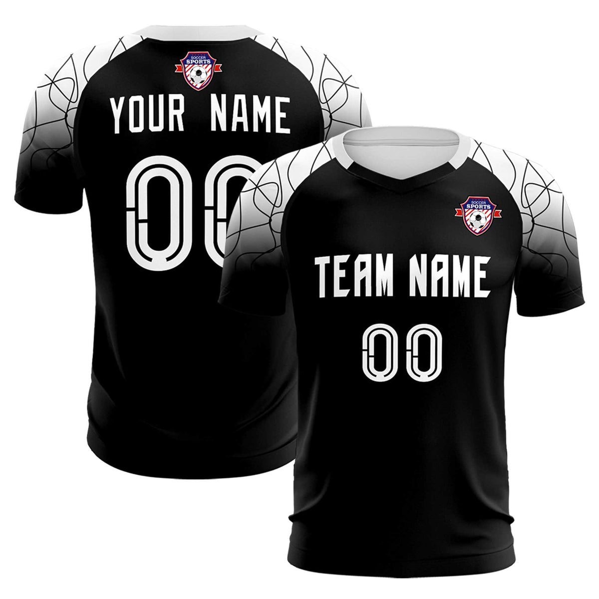 Custom Black Classic Football Training Kit Jersey For Adults/Kids