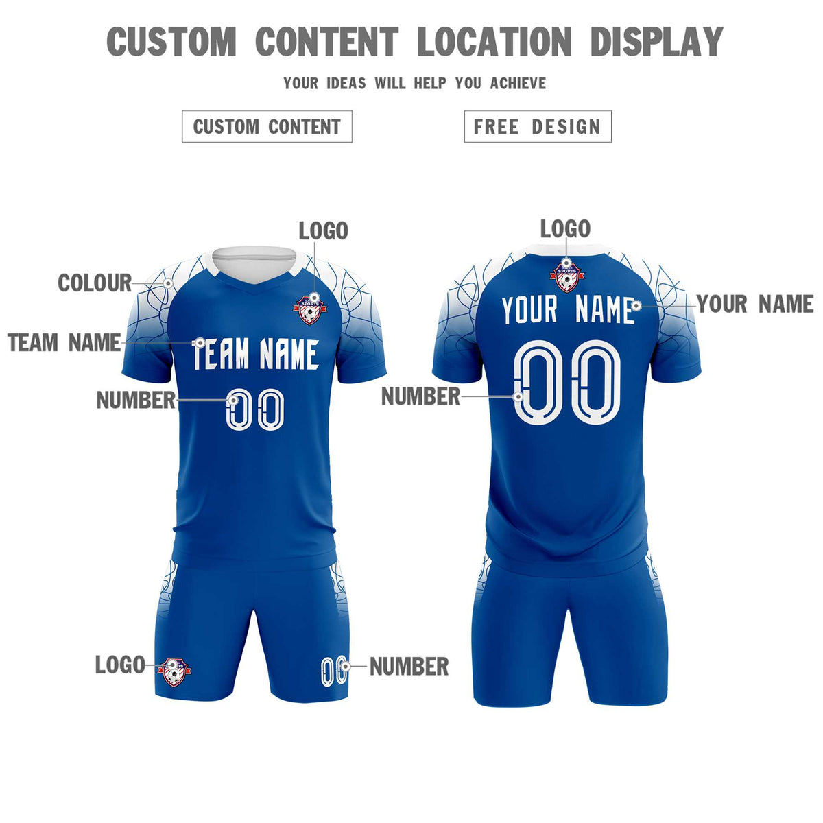 Custom Navy Classic Football Training Kit Jersey For Adults/Kids