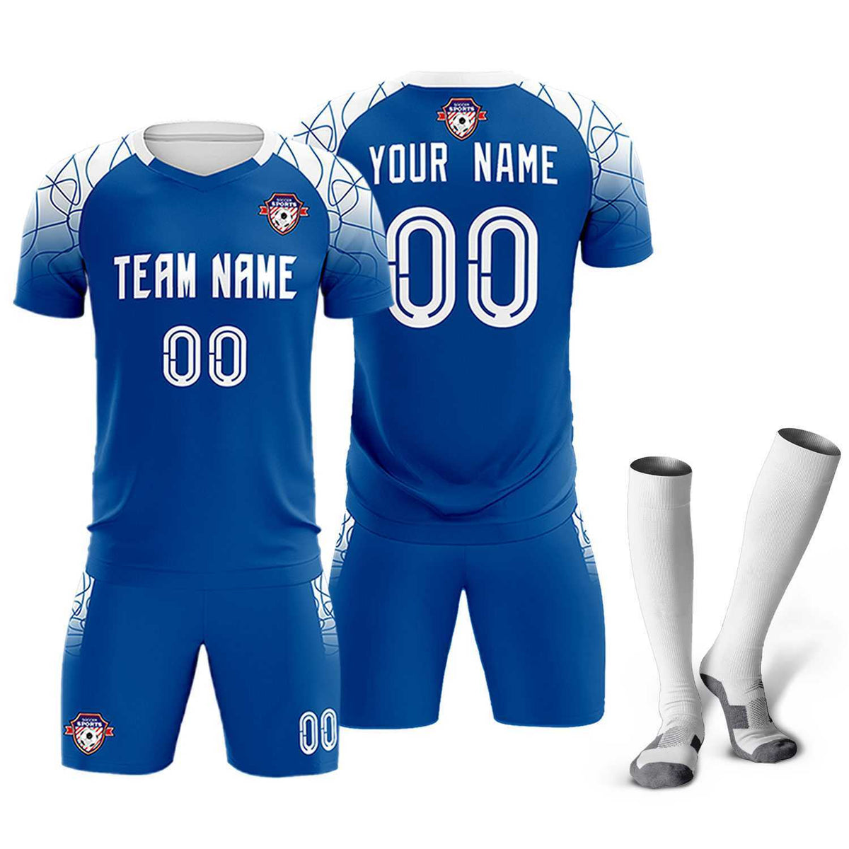 Custom Navy Classic Football Training Kit Jersey For Adults/Kids