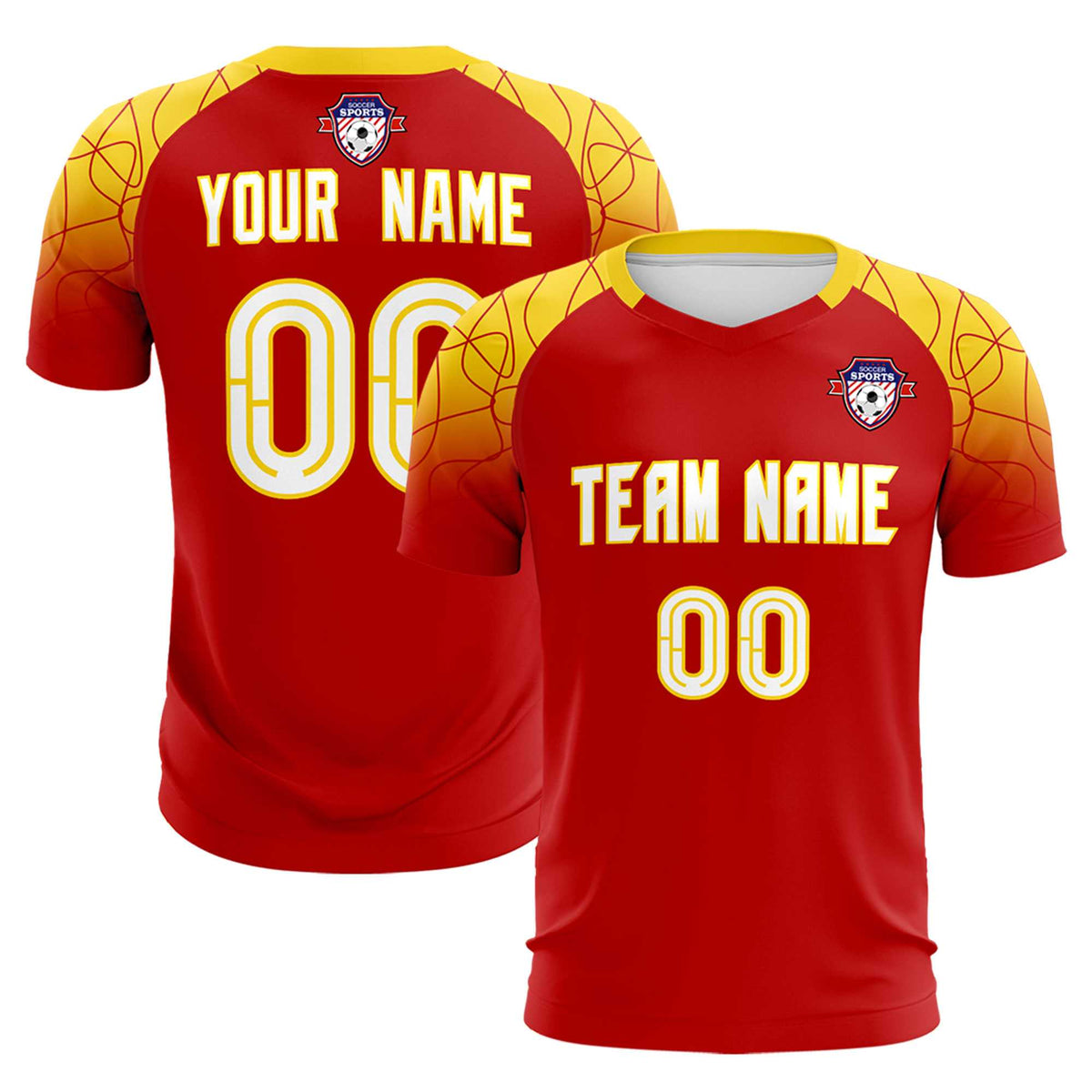 Custom Red Classic Football Training Kit Jersey For Adults/Kids
