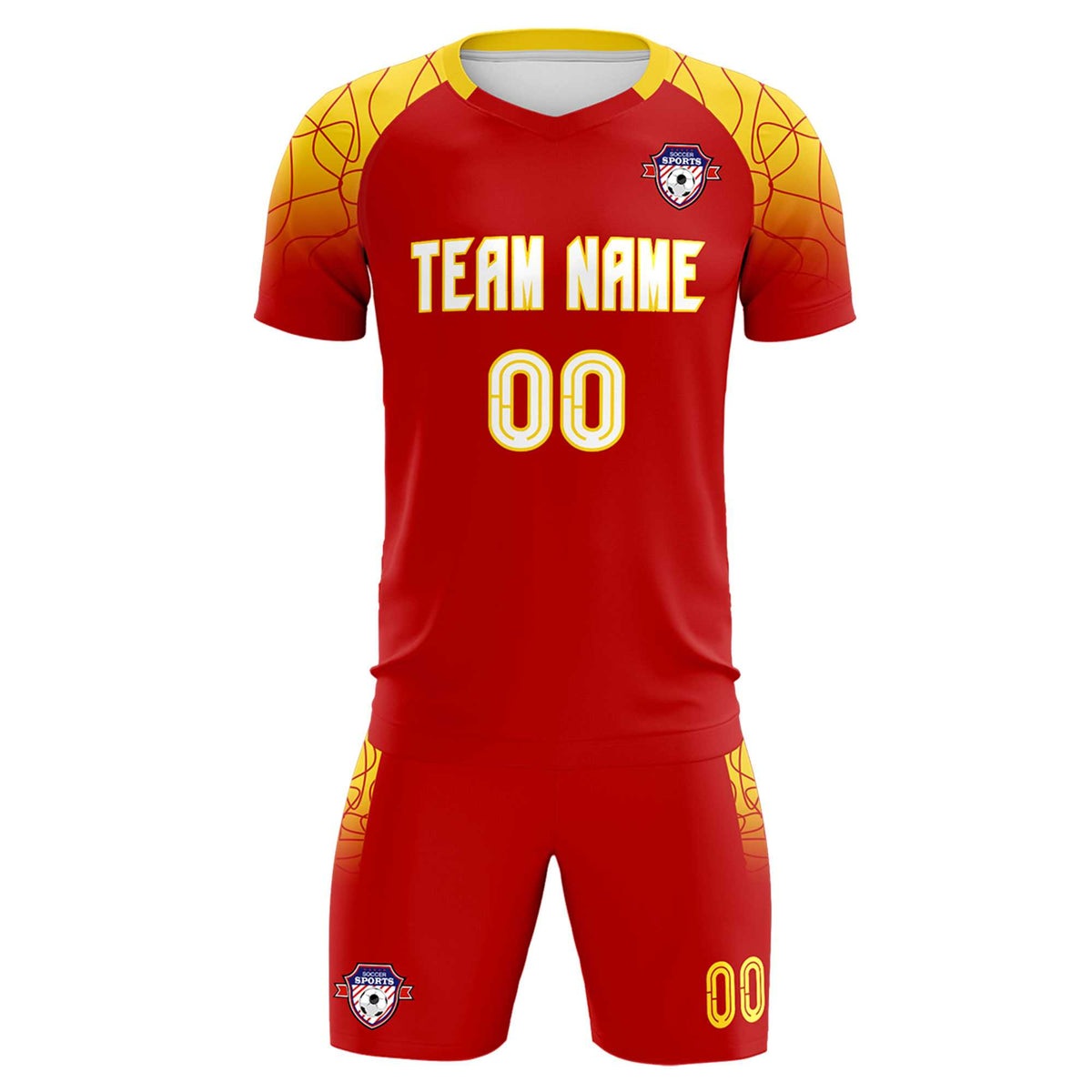 Custom Red Classic Football Training Kit Jersey For Adults/Kids