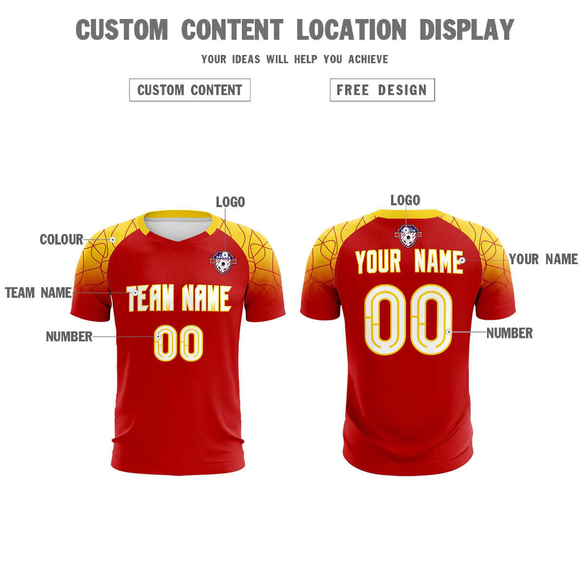 Custom Red Classic Football Training Kit Jersey For Adults/Kids