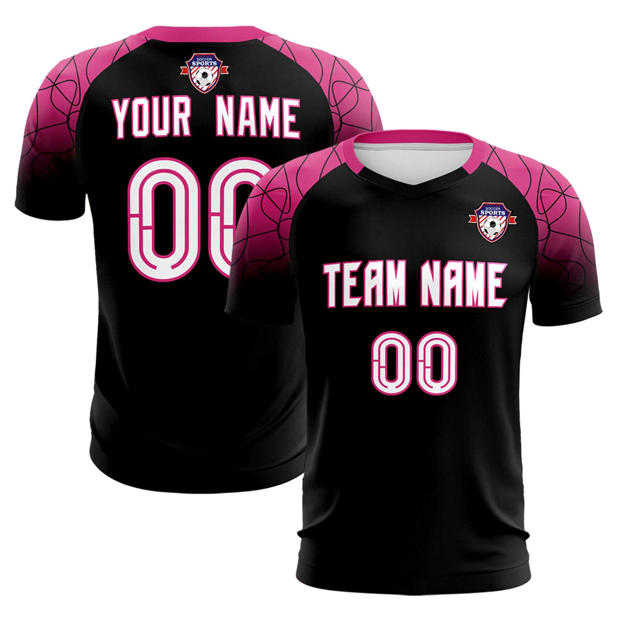 Custom Black Classic Football Training Kit Jersey For Adults/Kids