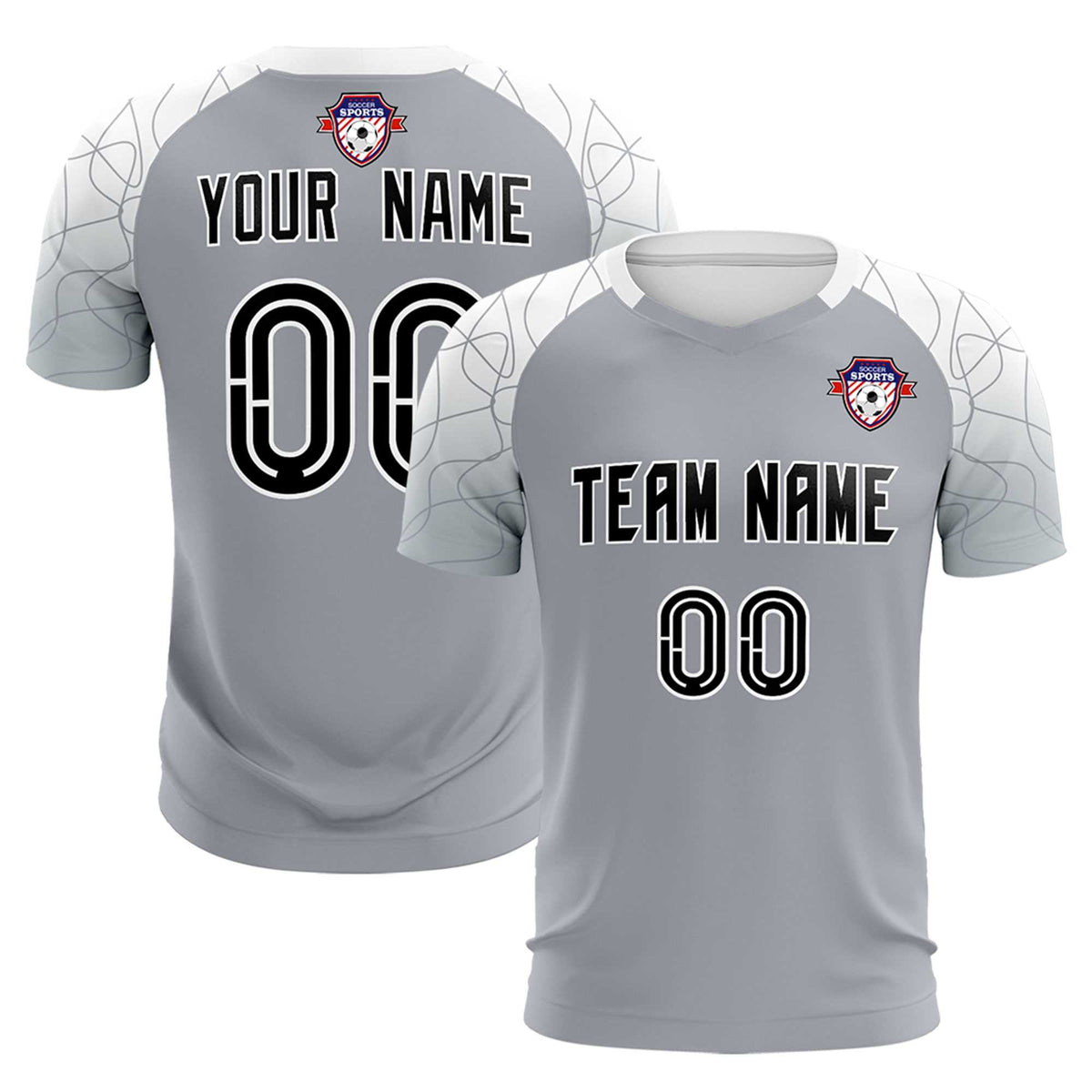 Custom Silver Classic Football Training Kit Jersey For Adults/Kids