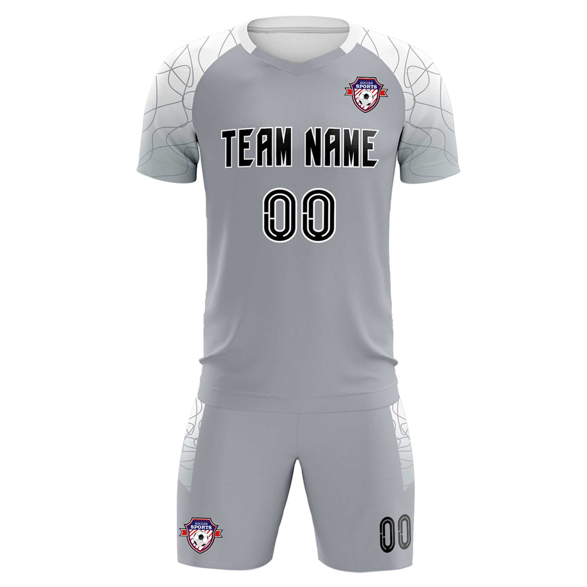 Custom Silver Classic Football Training Kit Jersey For Adults/Kids