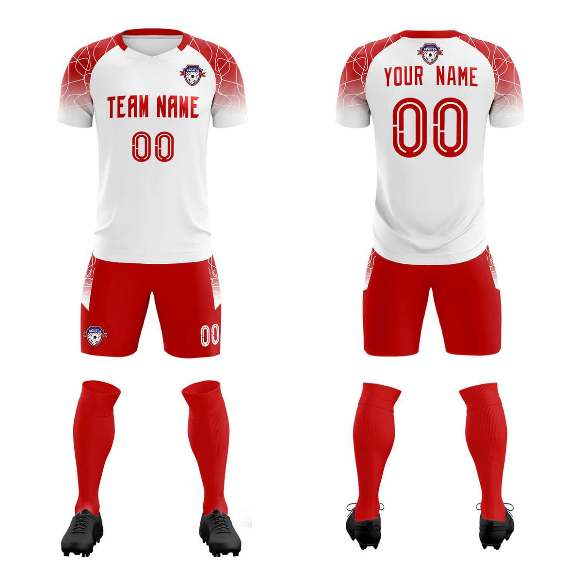 Custom White Classic Football Training Kit Jersey For Adults/Kids