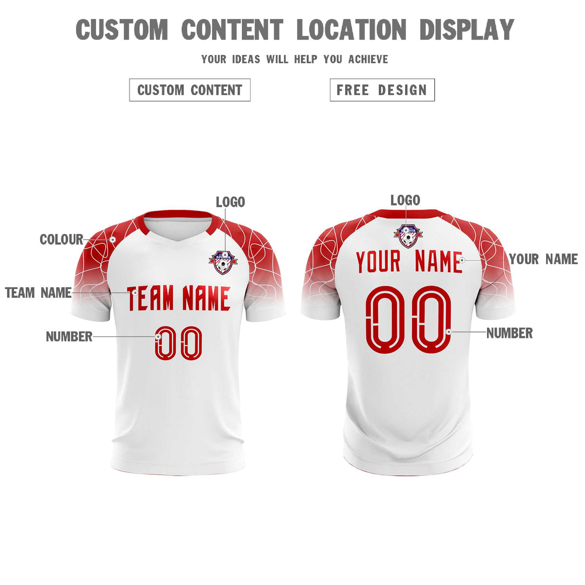 Custom White Classic Football Training Kit Jersey For Adults/Kids