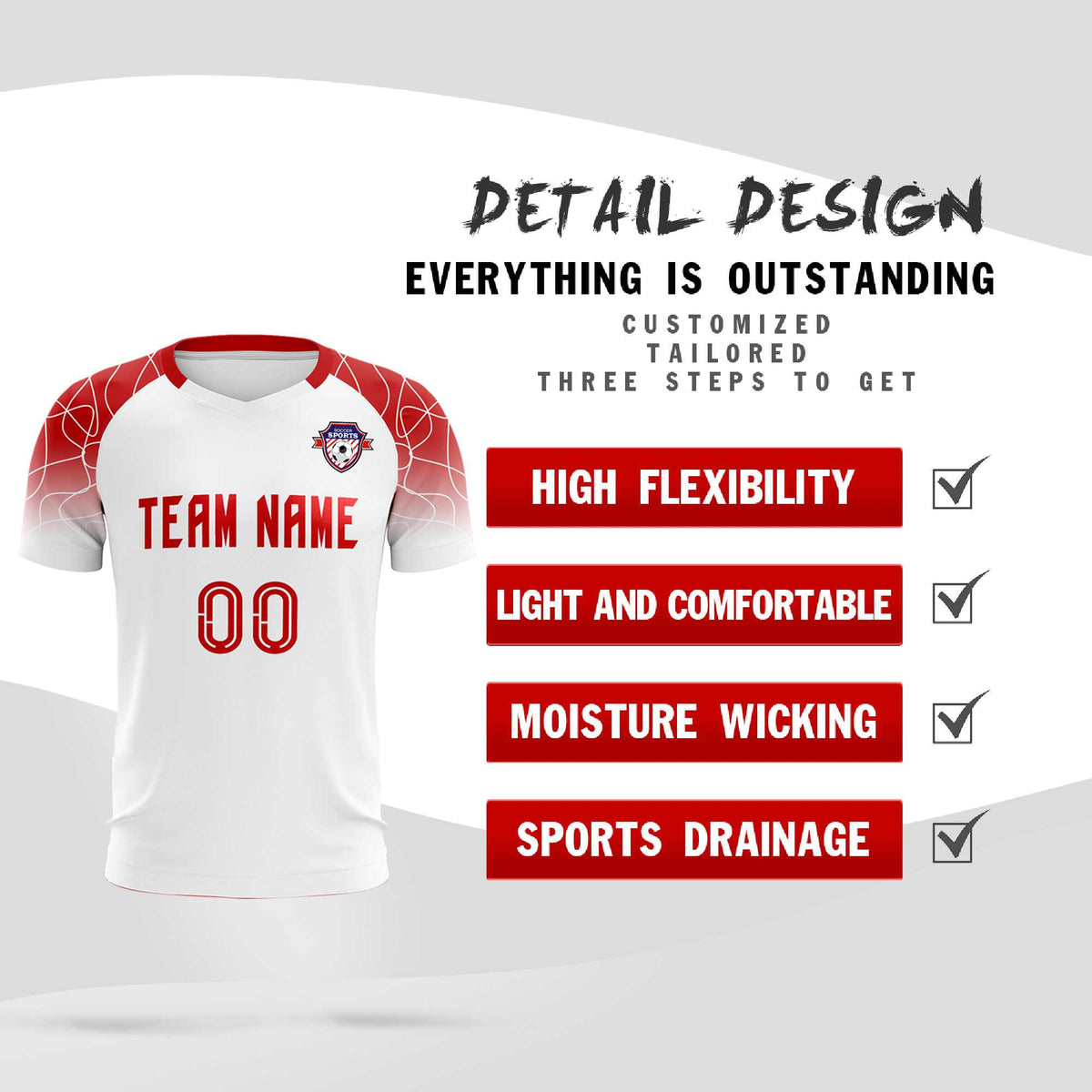 Custom White Classic Football Training Kit Jersey For Adults/Kids