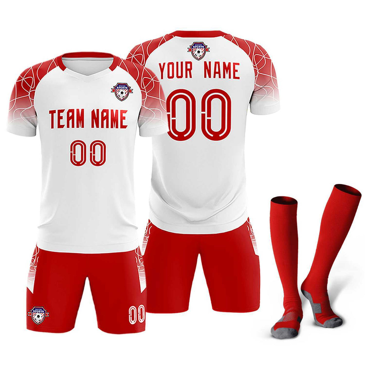Custom White Classic Football Training Kit Jersey For Adults/Kids