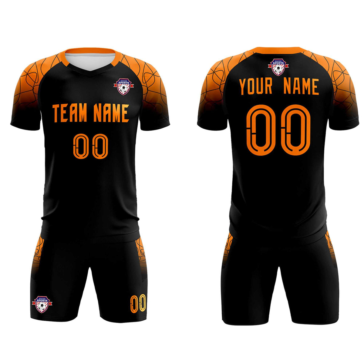 Custom Black Classic Football Training Kit Jersey For Adults/Kids