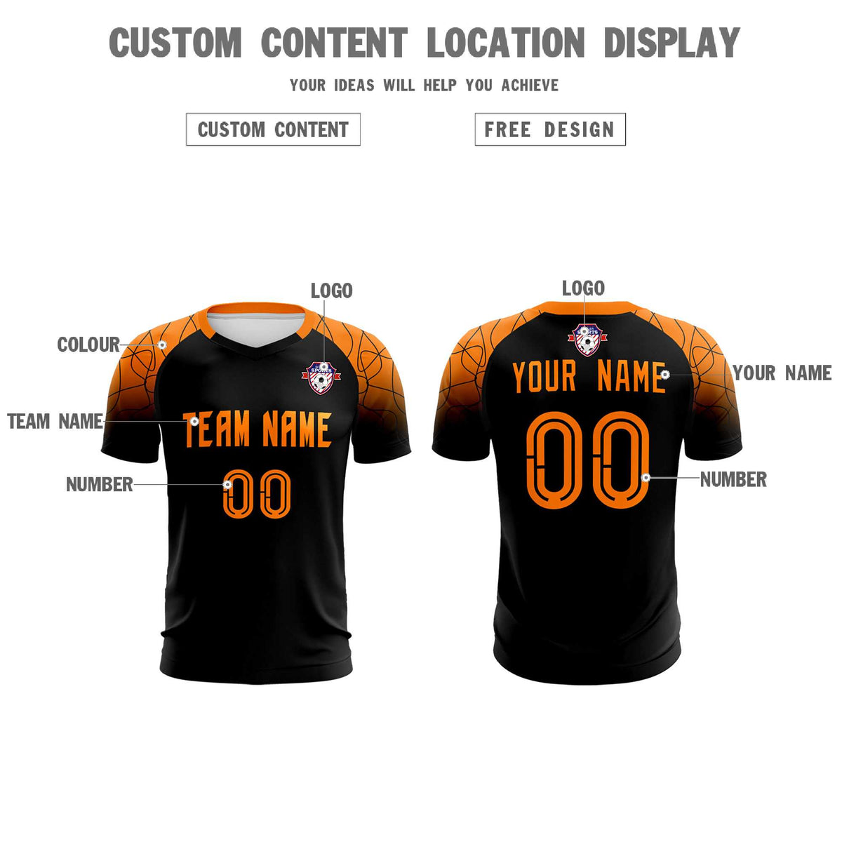 Custom Black Classic Football Training Kit Jersey For Adults/Kids