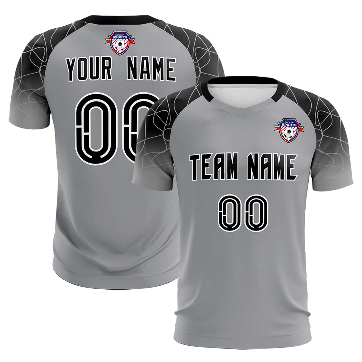 Custom Silver Classic Football Training Kit Jersey For Adults/Kids