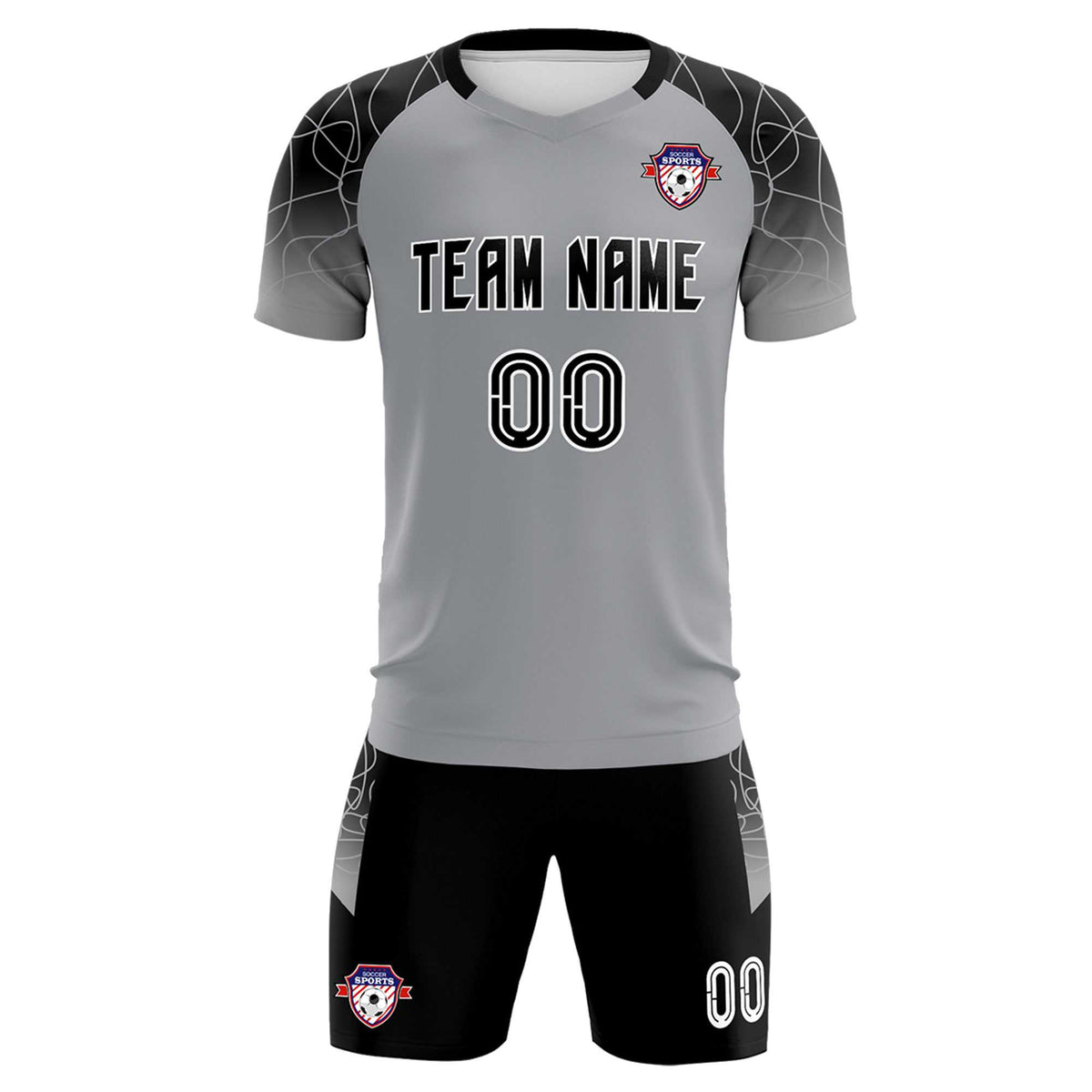 Custom Silver Classic Football Training Kit Jersey For Adults/Kids