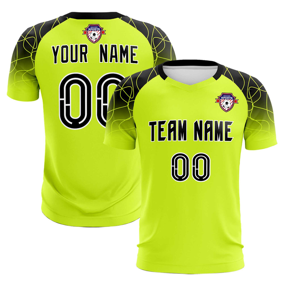 Custom Neon Green Classic Football Training Kit Jersey For Adults/Kids