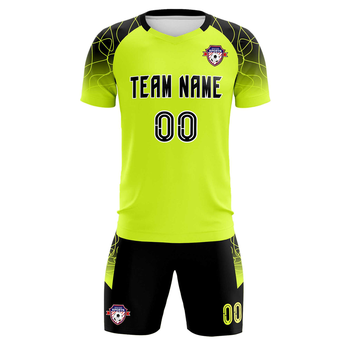 Custom Neon Green Classic Football Training Kit Jersey For Adults/Kids