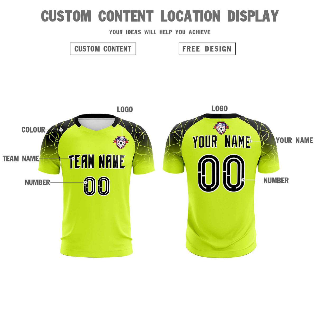 Custom Neon Green Classic Football Training Kit Jersey For Adults/Kids
