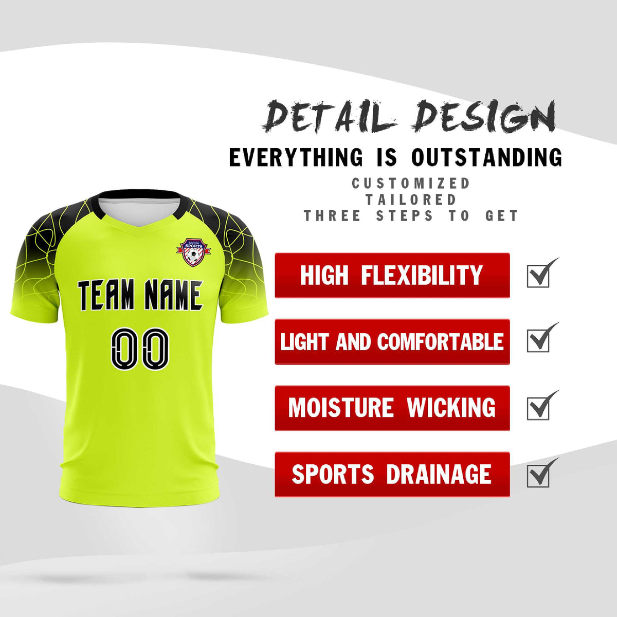 Custom Neon Green Classic Football Training Kit Jersey For Adults/Kids