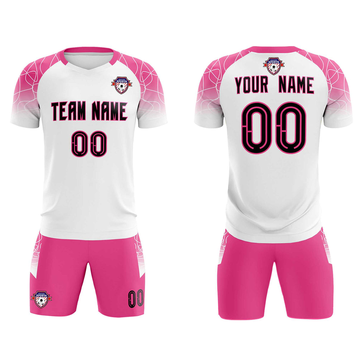 Custom White Classic Football Training Kit Jersey For Adults/Kids