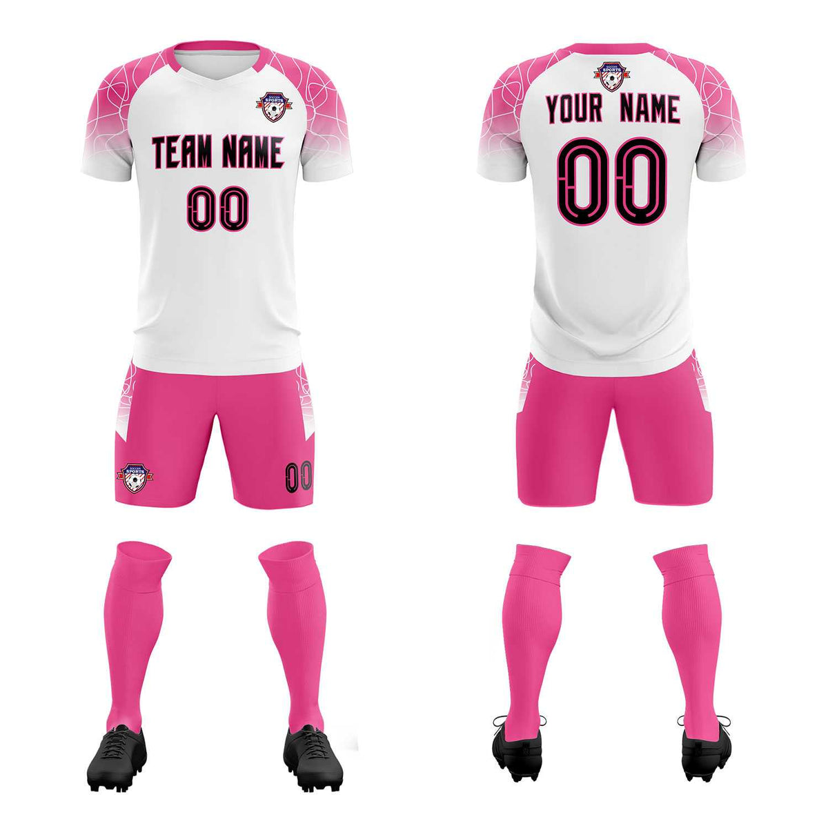 Custom White Classic Football Training Kit Jersey For Adults/Kids