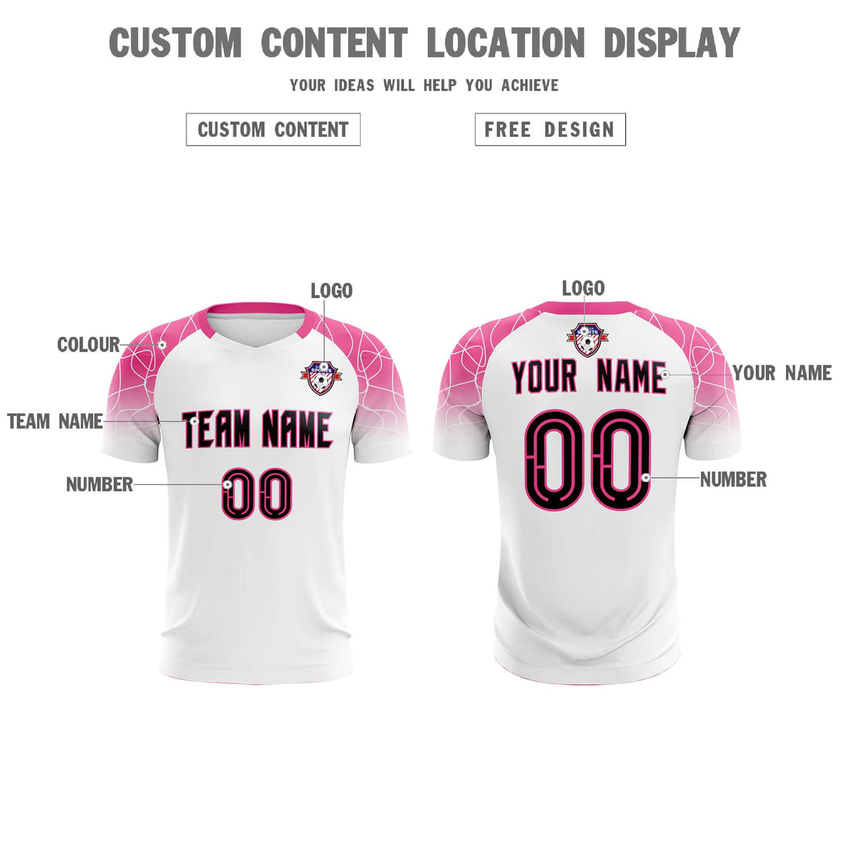 Custom White Classic Football Training Kit Jersey For Adults/Kids