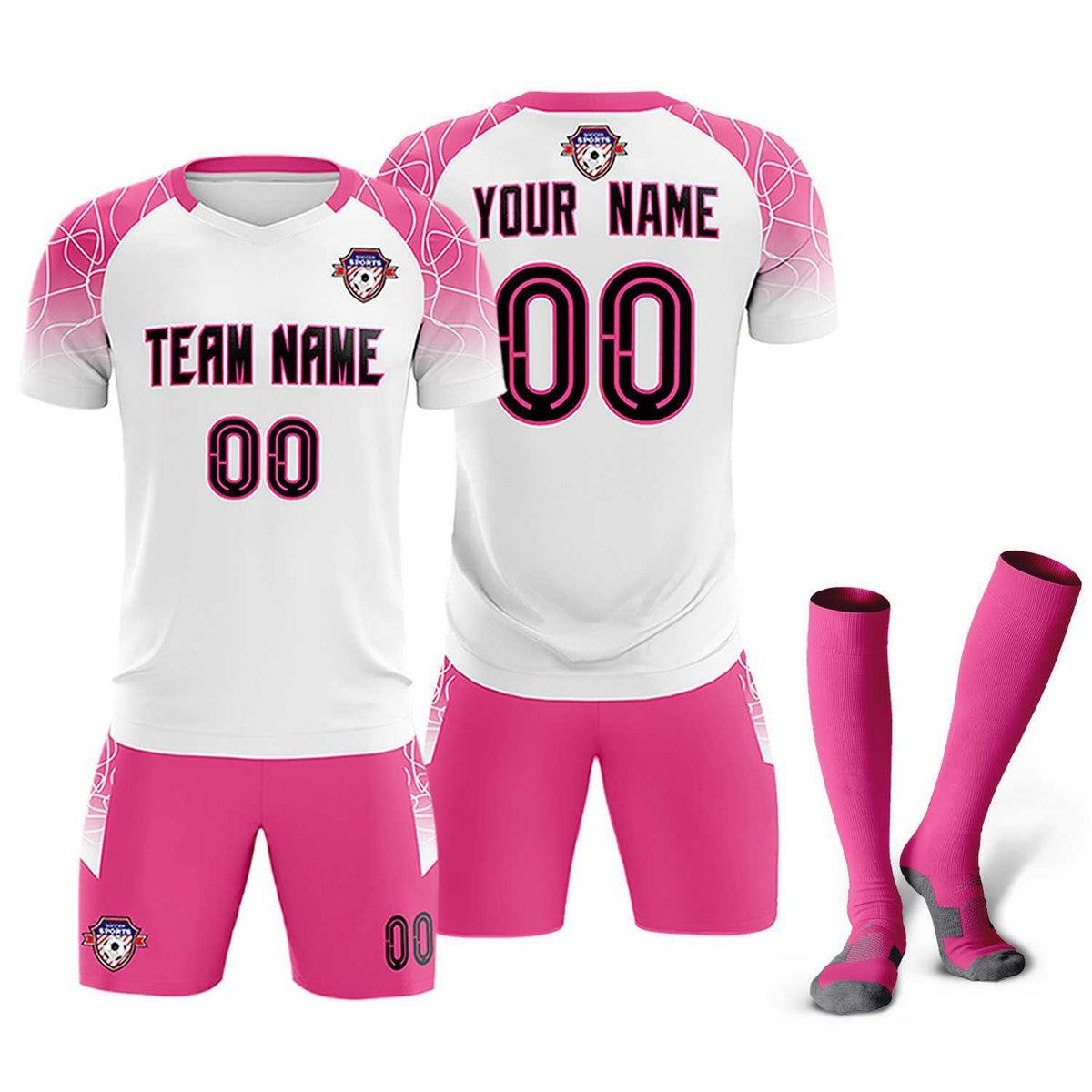 Custom White Classic Football Training Kit Jersey For Adults/Kids