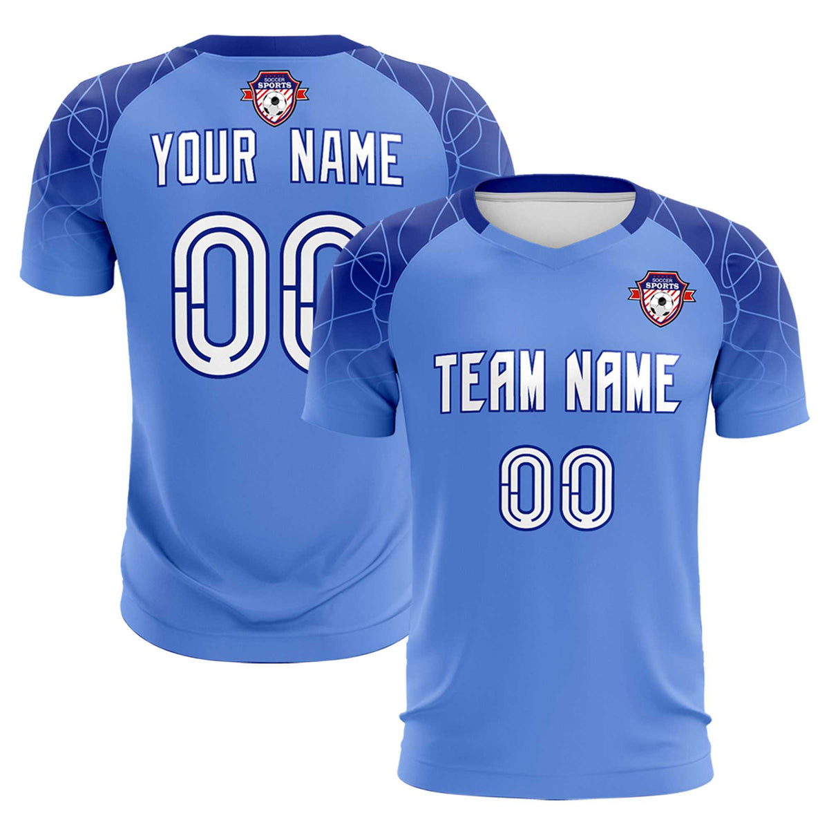 Custom Light Blue Classic Football Training Kit Jersey For Adults/Kids