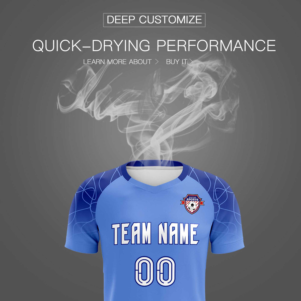 Custom Light Blue Classic Football Training Kit Jersey For Adults/Kids